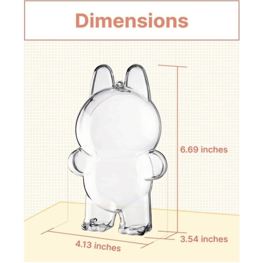 6.7" Clear LABUBU Figure Protective Case for Doll Collectibles Crystal Display - Picture 9 of 9